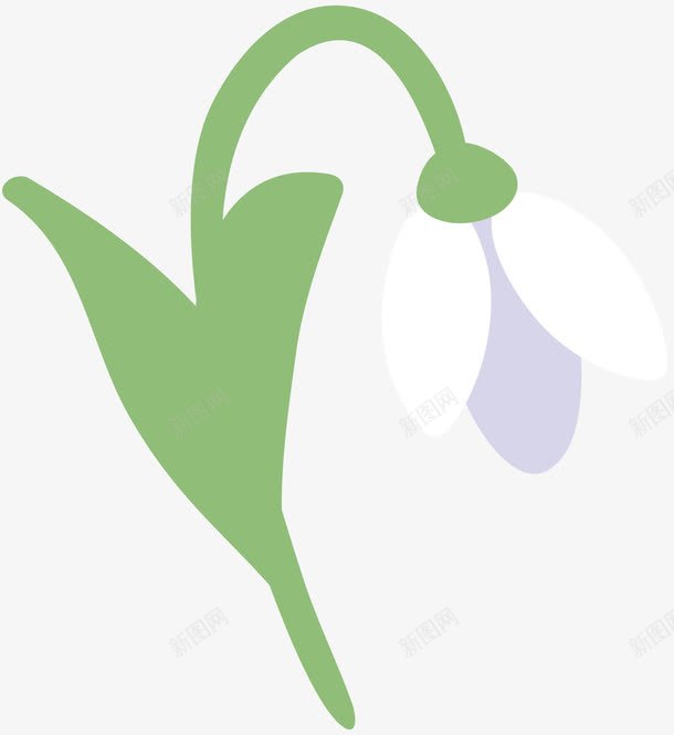 卡通白色小花绿色叶子png免抠素材_88icon https://88icon.com 卡通 叶子 小花 白色 绿色