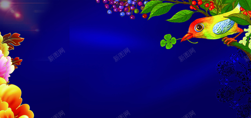 开业中国风水墨蓝色海报banner背景jpg设计背景_88icon https://88icon.com 年终奖 中国风 国花 水墨画 喜鹊 开业 蓝色 海报banner 水墨背景 国风 水墨海报