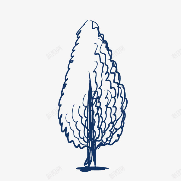 手绘线条大树装饰png免抠素材_88icon https://88icon.com 卡通手绘 大树 手绘树 线条 装饰图