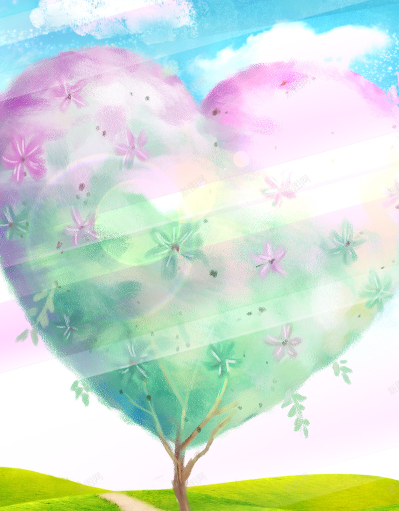 浪漫梦幻棉花糖心形背景psd设计背景_88icon https://88icon.com 七彩 唯美 心形 梦幻 棉花糖 浪漫 素材 背景