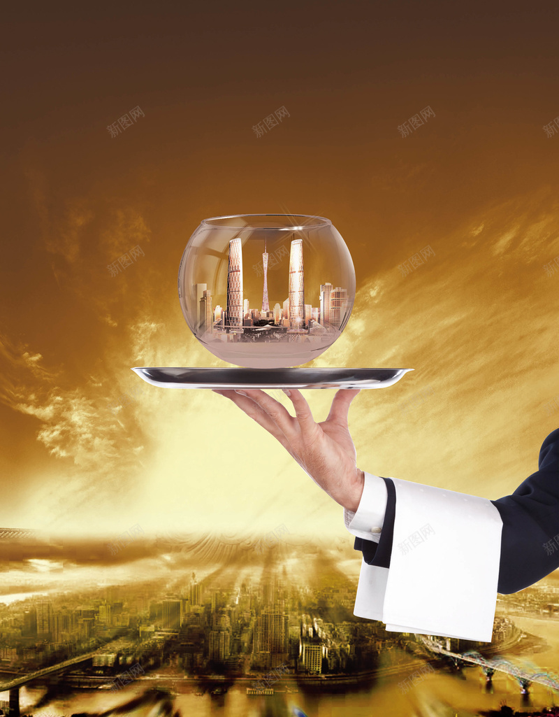 大气地产海报背景psd设计背景_88icon https://88icon.com 创意 地产 城市 大气 手 托盘 海报