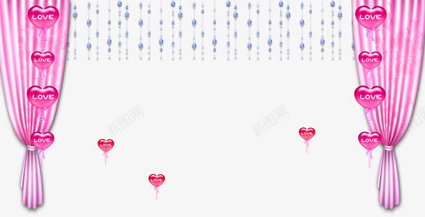 婚礼浪漫粉色帷幔png免抠素材_88icon https://88icon.com 免抠素材 婚礼 拉开帷幕