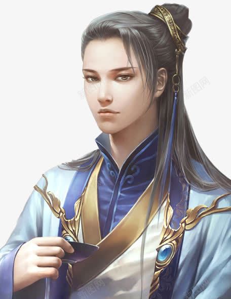 黑色长发男子古风png免抠素材_88icon https://88icon.com 古风 男子 长发 黑色