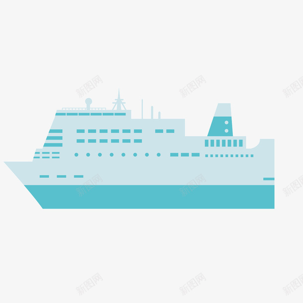 客轮巨轮矢量图ai免抠素材_88icon https://88icon.com 客船 客轮 蓝色 矢量图
