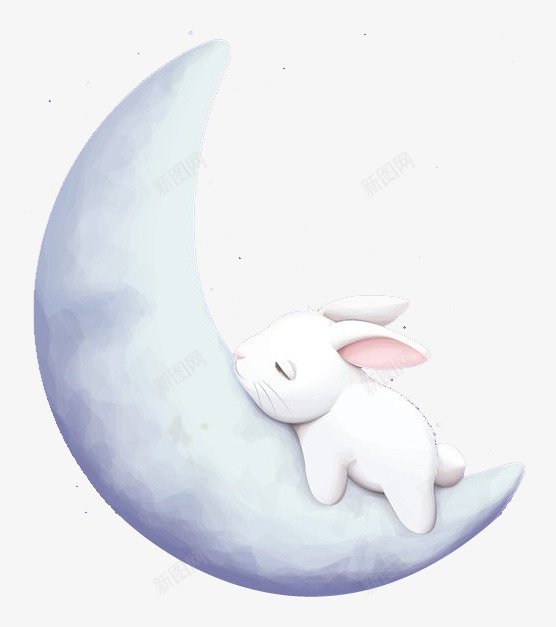 中秋节在月亮上睡觉的玉兔png免抠素材_88icon https://88icon.com 中秋节 仙子 八月十五 后羿 嫦娥 广寒宫 月亮 月宫 月饼 玉兔 盗药