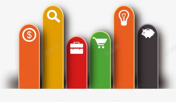 扁平化数据矢量图ai免抠素材_88icon https://88icon.com 扁平化 数据 条状 矢量图