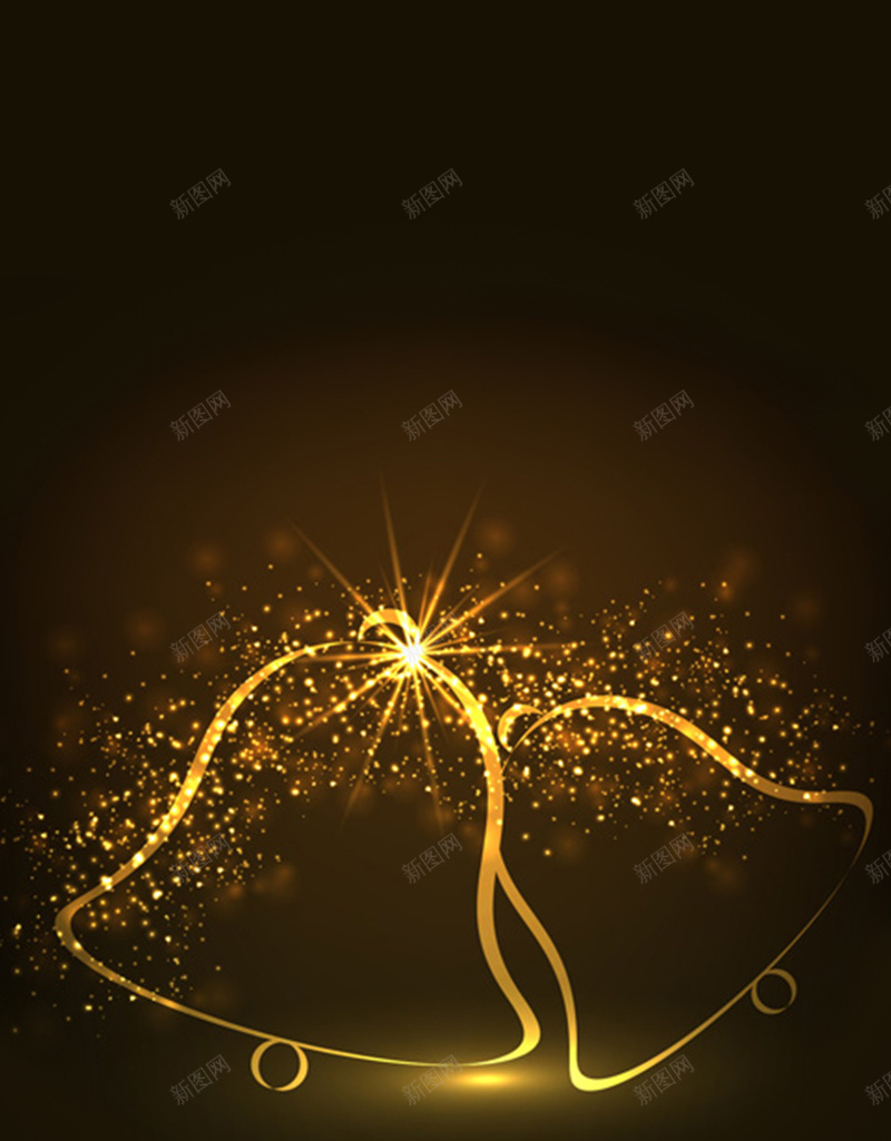 金光闪耀铃铛H5背景jpg设计背景_88icon https://88icon.com H5背景 棕色 金光闪耀 铃铛 黑色