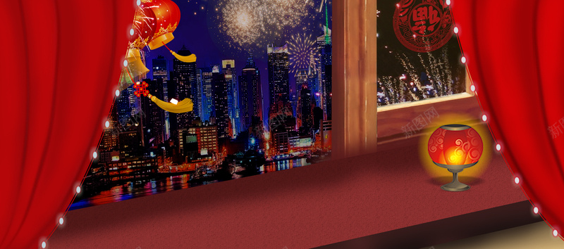 新年春节红色文艺中国风电商年货节bannerpsd设计背景_88icon https://88icon.com 新年 春节 除夕 年货盛宴 年货节 年终大促 新年促销 抢年货 礼花 窗帘 窗花 中国风 电商
