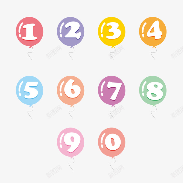 气球png免抠素材_88icon https://88icon.com 可爱 圆 数字 气球