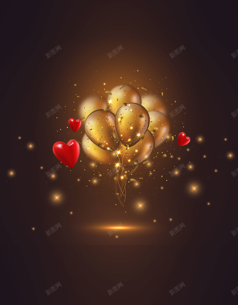 黑金简约促销金色气球爱心背景jpg设计背景_88icon https://88icon.com 促销 气球 渐变 爱心动态背景 爱心背景 简约 质感 金气球 金色气球 黑金