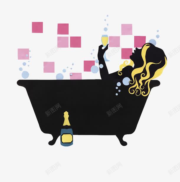 装饰插图沐浴泡澡的金发女孩png免抠素材_88icon https://88icon.com 沐浴 泡澡 浴缸 美女泡澡 装饰插图 金发女孩