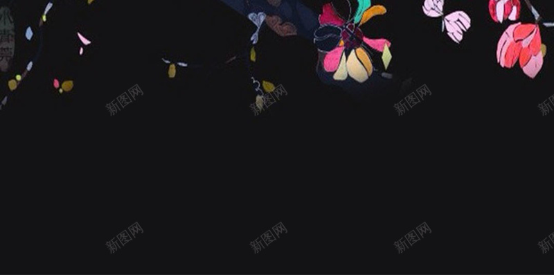 立春节气H5素材背景欣赏jpg设计背景_88icon https://88icon.com 立春 花纹 花朵 植物 节气 H5素材 黑色背景 中国风