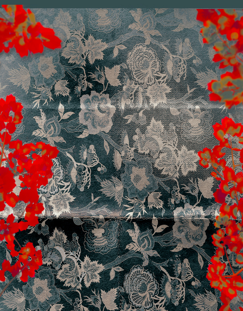 复古质感印花花卉图案美艳红色花卉psd设计背景_88icon https://88icon.com 印花 图案 复古 花卉 质感 美艳 红色 复古印花 红色花卉