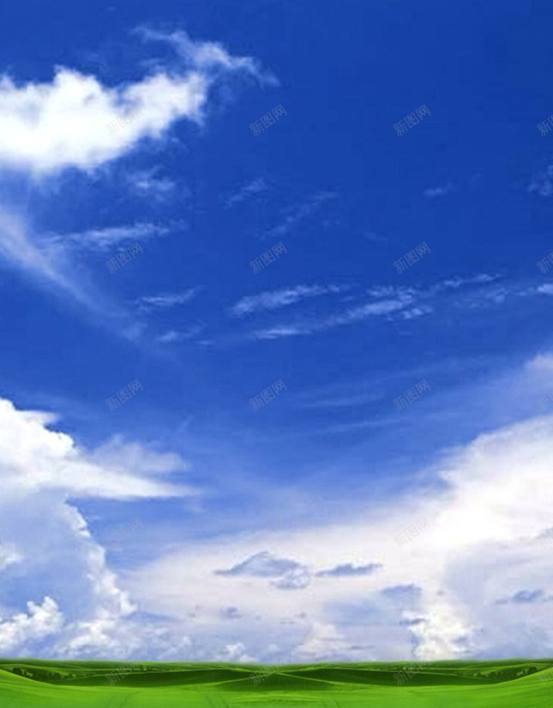 天空下的草原H5背景jpg设计背景_88icon https://88icon.com H5素材 天空 小清新 文艺 清新 白云 简约 绿色的草原 草原