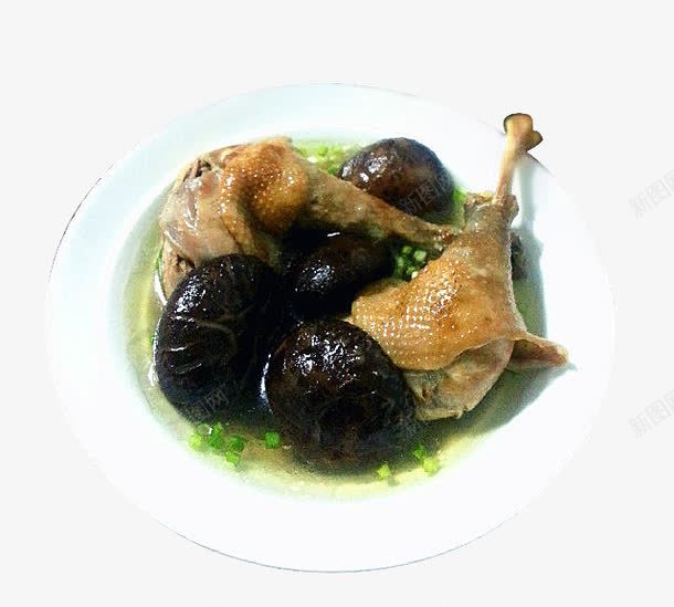 香菇炖鸡腿png免抠素材_88icon https://88icon.com 健康美食 美食素材 葱 餐饮素材 香菇 鸡腿