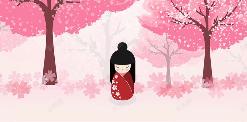 粉色手绘浪漫樱花PSD分层H5背景素材psd设计背景_88icon https://88icon.com H5 PSD分层 卡通人物 小清新 手绘 春季 樱花 樱花树 水彩 浪漫 粉色 背景素材