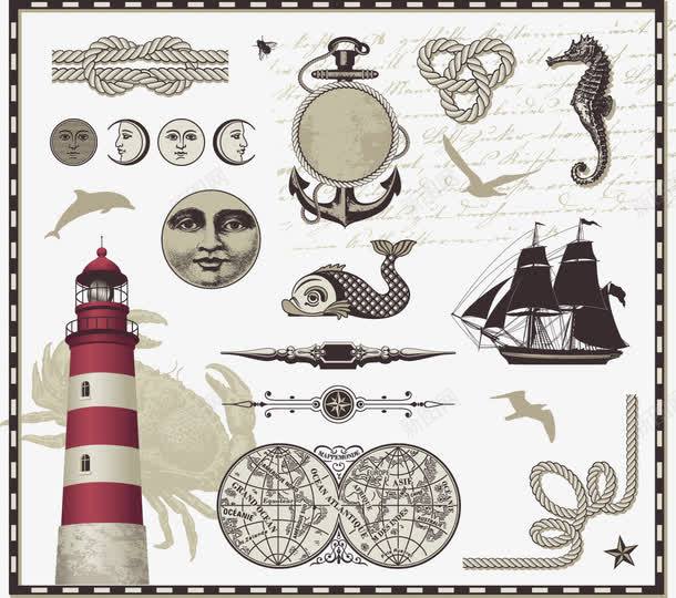 瞭望塔png免抠素材_88icon https://88icon.com 免费矢量下载 地图 插画 瞭望塔 绳索 船只