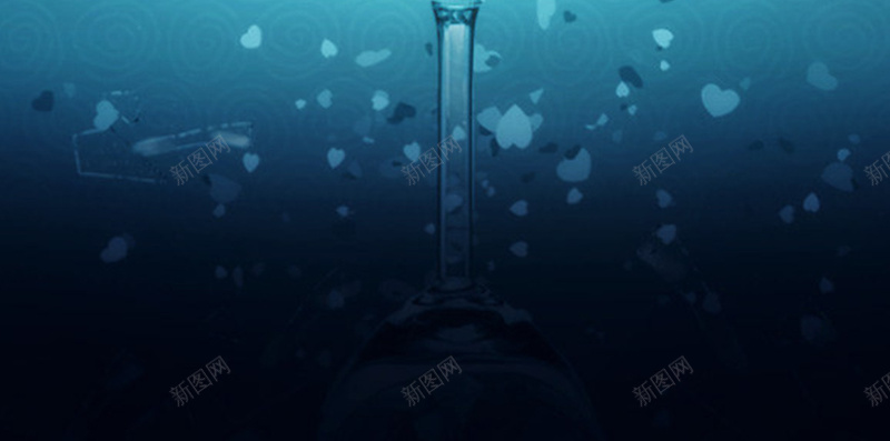 情人节破碎玻璃瓶里的爱心H5背景jpg设计背景_88icon https://88icon.com H5 H5背景素材 大气 情人节 情人节素材 爱心 爱心动态背景 破碎玻璃瓶 简约 蓝色背景