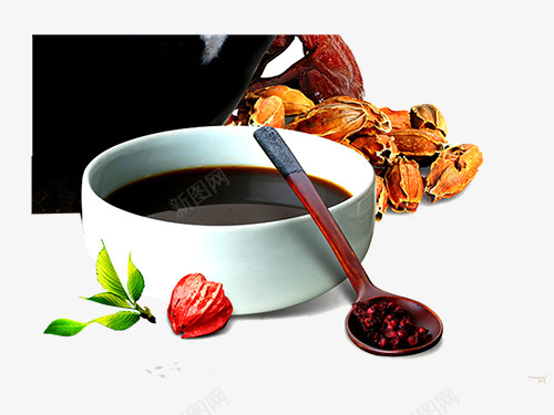 装在碗里的中药psd免抠素材_88icon https://88icon.com 中药素材 医药素材 果实 装在碗里的中药