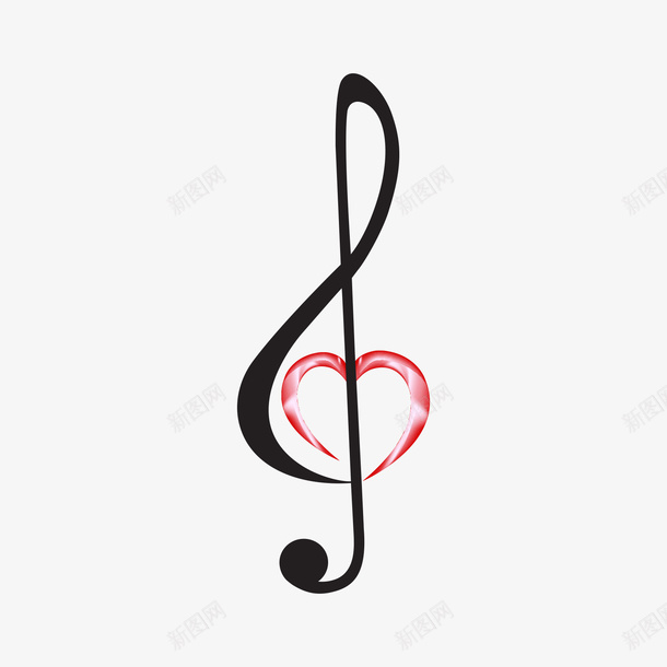 黑色心形和乐符号矢量图ai免抠素材_88icon https://88icon.com 心形 音乐符号 黑色 矢量图