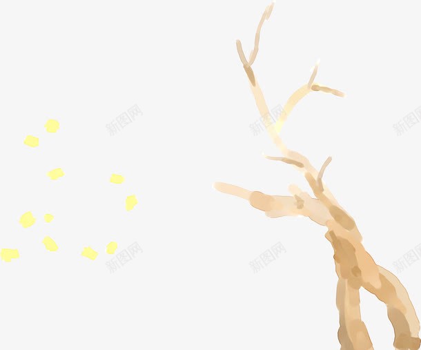 水彩树枝插画png免抠素材_88icon https://88icon.com 插画 树枝 水彩 素材