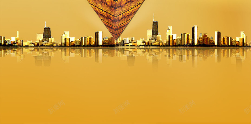 大气创意地产宣传H5背景psd设计背景_88icon https://88icon.com H5 h5 创意 地产 城市 大气 大海 天空 宣传 建筑 黄色