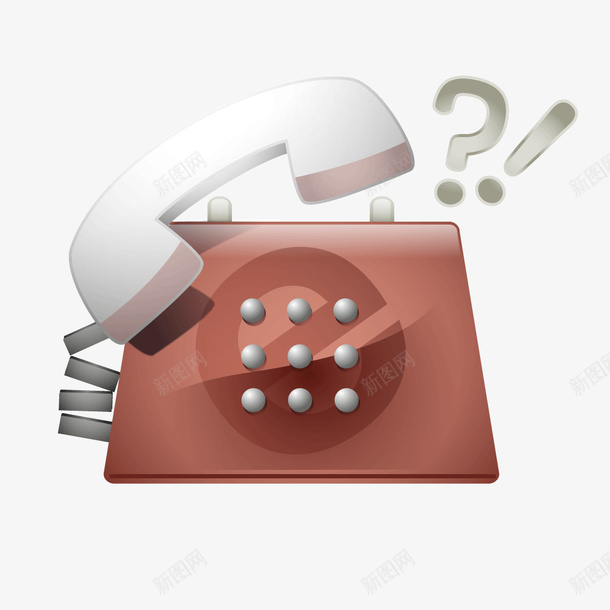 红色质感卡通电话矢量图ai免抠素材_88icon https://88icon.com 卡通 电话 红色 红色质感 质感 矢量图