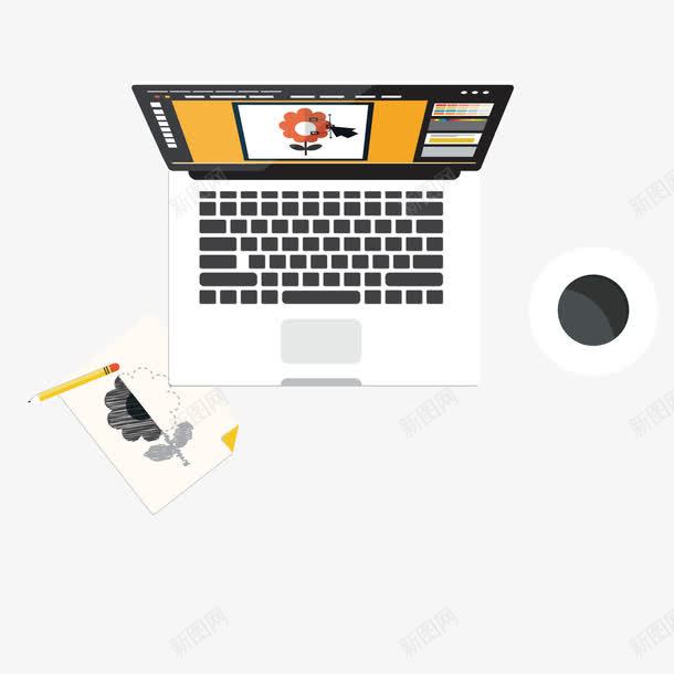 黑色笔记本png免抠素材_88icon https://88icon.com 办公 商务 水杯 画板 笔记本 绘画 铅笔 黑色