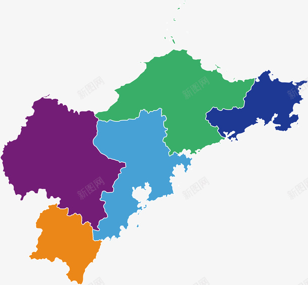 胶东五市地图png免抠素材_88icon https://88icon.com 地图 板块 胶东 行政划分