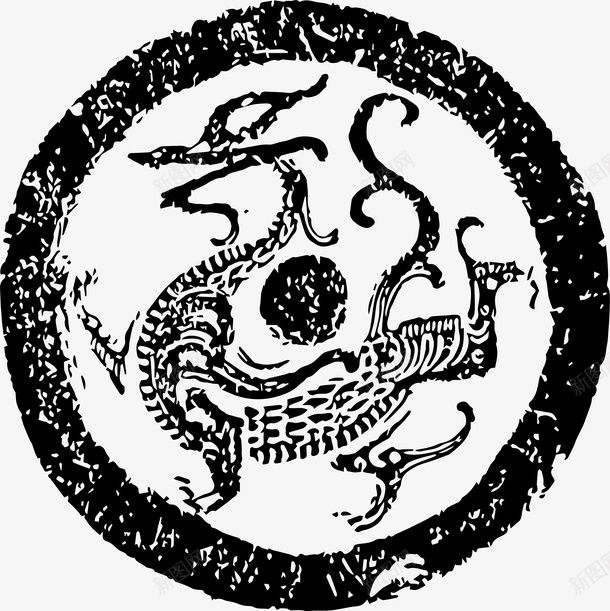 黑色线条龙纹6png免抠素材_88icon https://88icon.com 矢量龙 祥龙图案 线条龙 龙 龙纹
