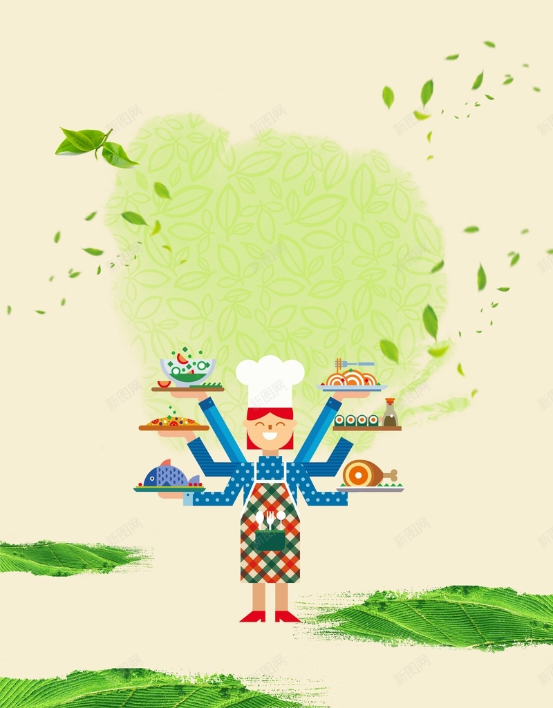美食餐厅海报背景psd设计背景_88icon https://88icon.com 美食餐厅 卡通 美味 美食 餐厅 厨师 简约 清新 海报 背景