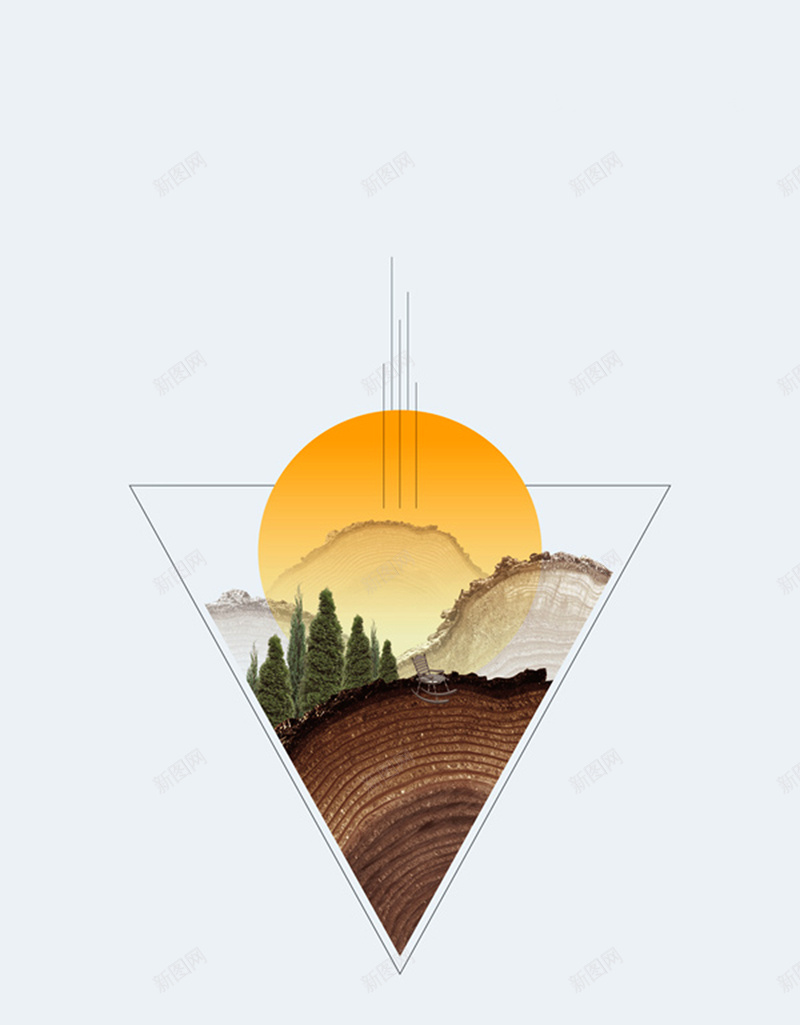 三角形树木太阳文艺海报jpg设计背景_88icon https://88icon.com 创一背景 展板 文化宣传 木头 森林 海报 温暖 简约 素材 阳光