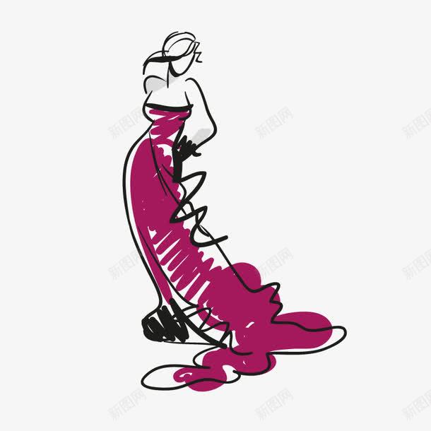 晚礼服png免抠素材_88icon https://88icon.com 手绘 服装 红色 设计