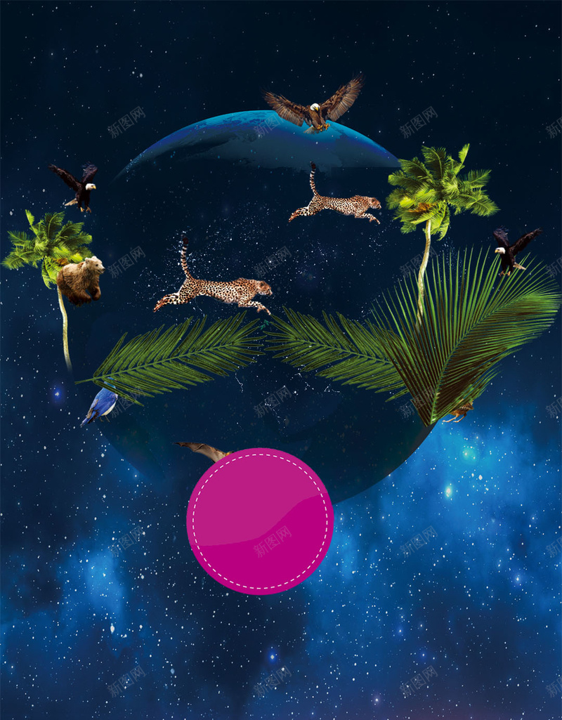 黄金周看动物H5背景psd设计背景_88icon https://88icon.com 发光 天空 奔跑 狮子 看动物 绿叶 绿树 蓝色 黄色 黄金周