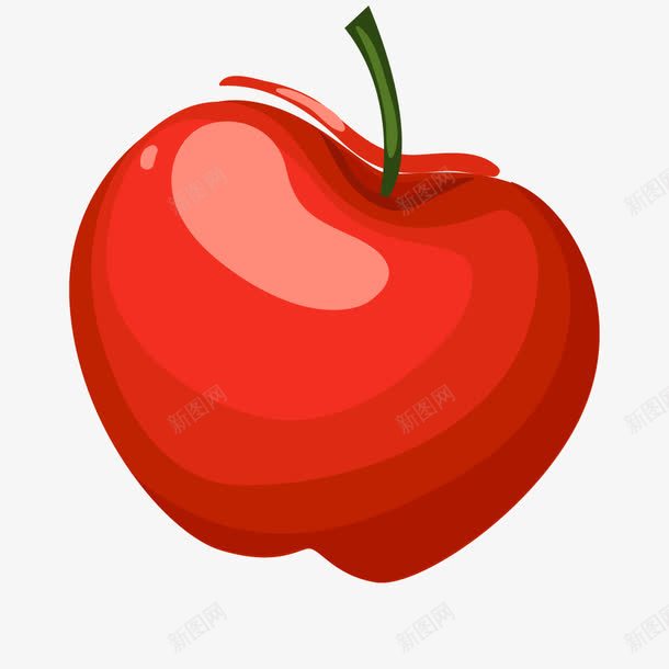 大红色卡通苹果png免抠素材_88icon https://88icon.com 卡通 大红色 苹果