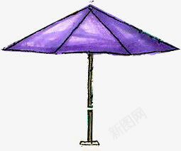 手绘水彩紫色遮阳伞png免抠素材_88icon https://88icon.com 水彩 紫色 遮阳伞