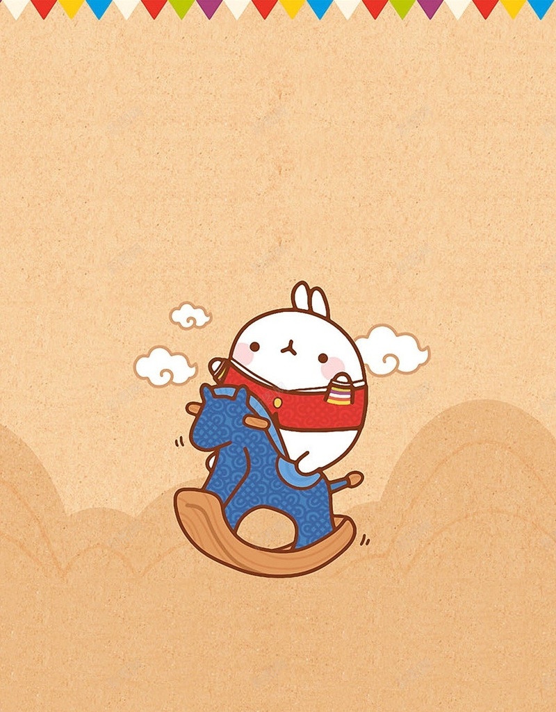 可爱动漫萌兔子H5背景jpg设计背景_88icon https://88icon.com molang 兔子 动漫 可爱 萌 彩旗 滑板 H5 h5 卡通 童趣 手绘