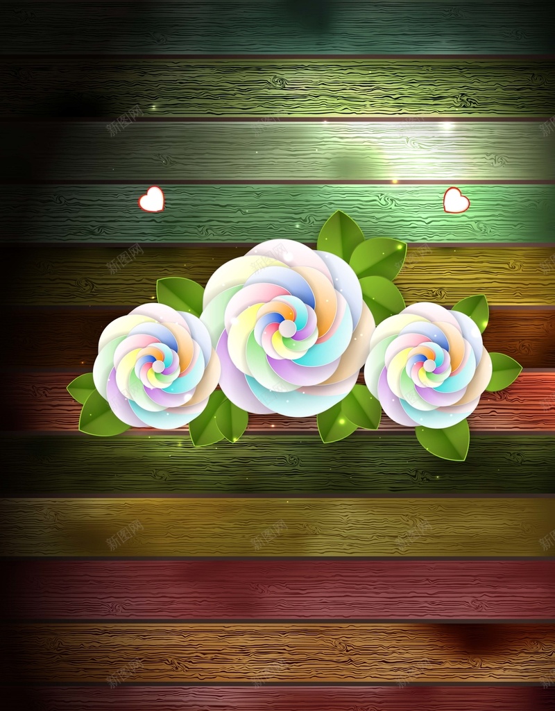 木板上彩色的花朵背景素材jpg设计背景_88icon https://88icon.com 光晕 木板 海报 纹理 花朵 背景 AI 矢量素材 高清背景设计图 欣喜