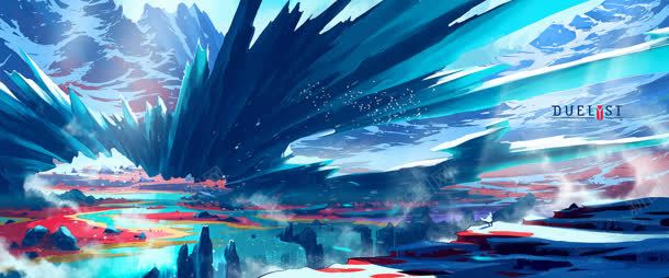 水彩手绘奇观异景jpg设计背景_88icon https://88icon.com 奇观 水彩