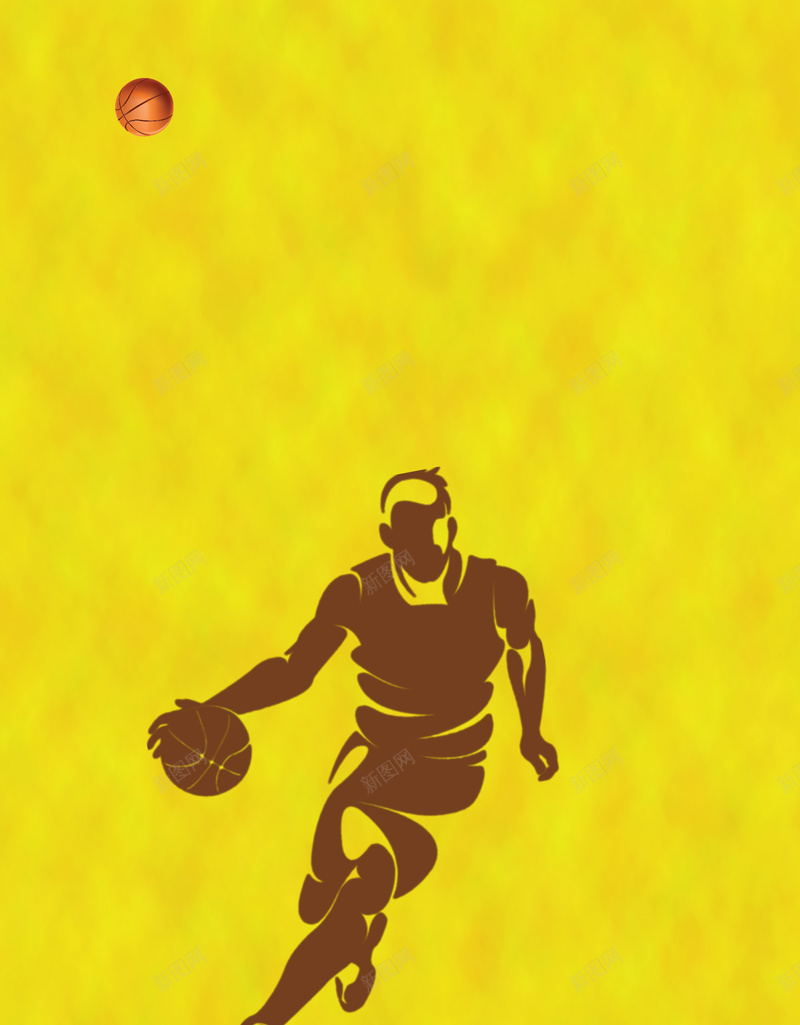 黄色简约篮球海报背景psd设计背景_88icon https://88icon.com 剪影 比赛 海报 简约 篮球 篮球赛 素材 背景 设计 运动 黄色