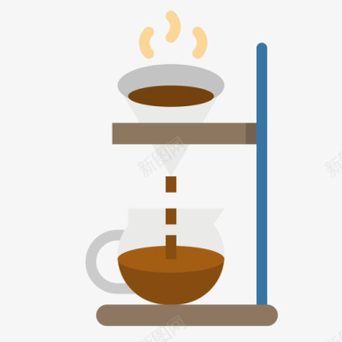 咖啡笔咖啡壶3扁平图标图标
