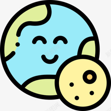 月亮地球母亲节18线颜色图标icon 月亮地球母亲节18线颜色图标
