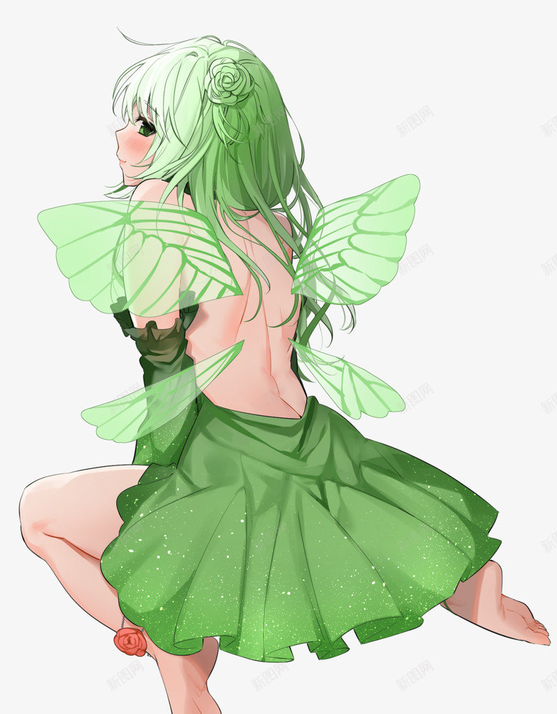 绿动漫里的美少女高清壁纸手机壁纸屏保png免抠素材_88icon https://88icon.com 壁纸 动漫 少女 高清 手机 屏保