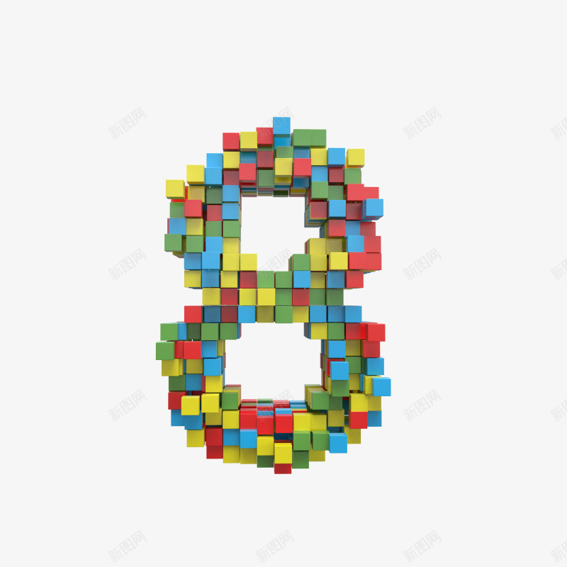 红黄积木搭建数字字母8png免抠素材_88icon https://88icon.com 3D 英文 积木 字数 数字 26个 字母 透明 碎石 组合 文字