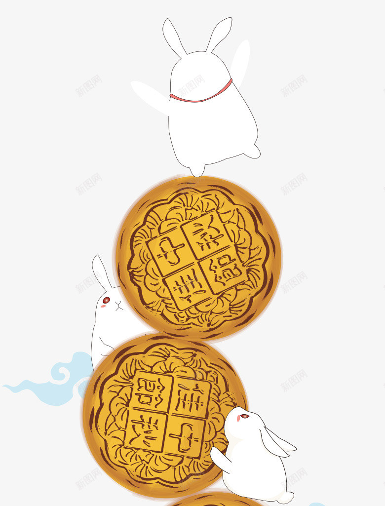 中秋节装饰月饼兔子装饰壁纸装饰壁纸png免抠素材_88icon https://88icon.com 装饰 壁纸 中秋节 月饼 兔子