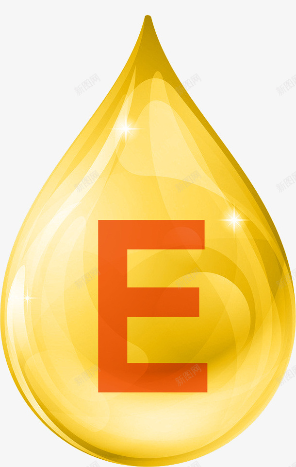 黄色精修维生素Epng免抠素材_88icon https://88icon.com 维生素E 黄色 E 矢量 素材 元素