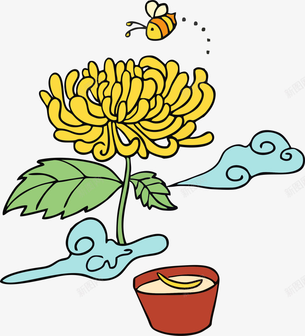 手绘菊花插画png免抠素材_88icon https://88icon.com 手绘 菊花 插画 简笔画