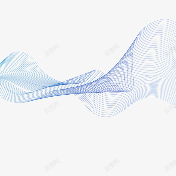 蓝紫色波浪渐变曲线线条png免抠素材_88icon https://88icon.com 律动线条 曲线 波浪 线条 蓝紫色