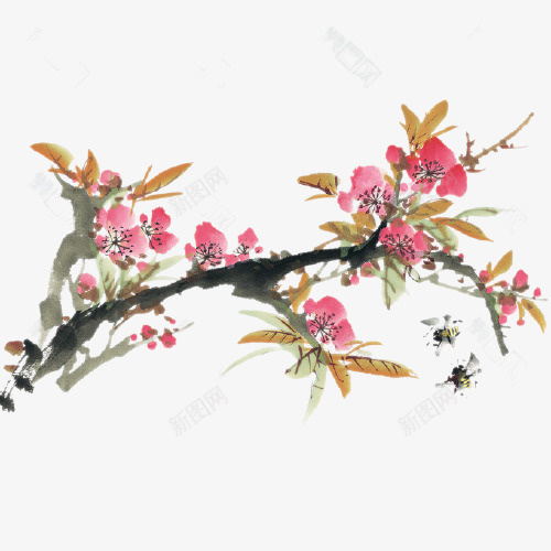 中国风水墨梅花枝头免扣元素png免抠素材_88icon https://88icon.com 中国风 水墨 梅花 元素
