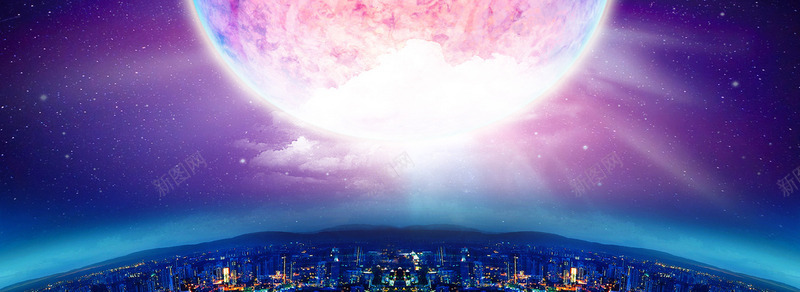 中秋紫色炫酷月光城市banner中秋节中秋海报中秋jpg设计背景_88icon https://88icon.com 中秋 紫色 炫酷 月光 城市 中秋节 海报